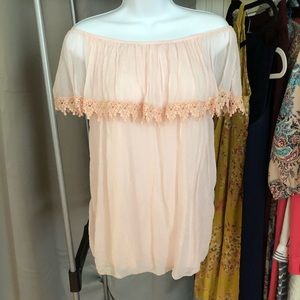 Blush Pink Off the Shoulder Top